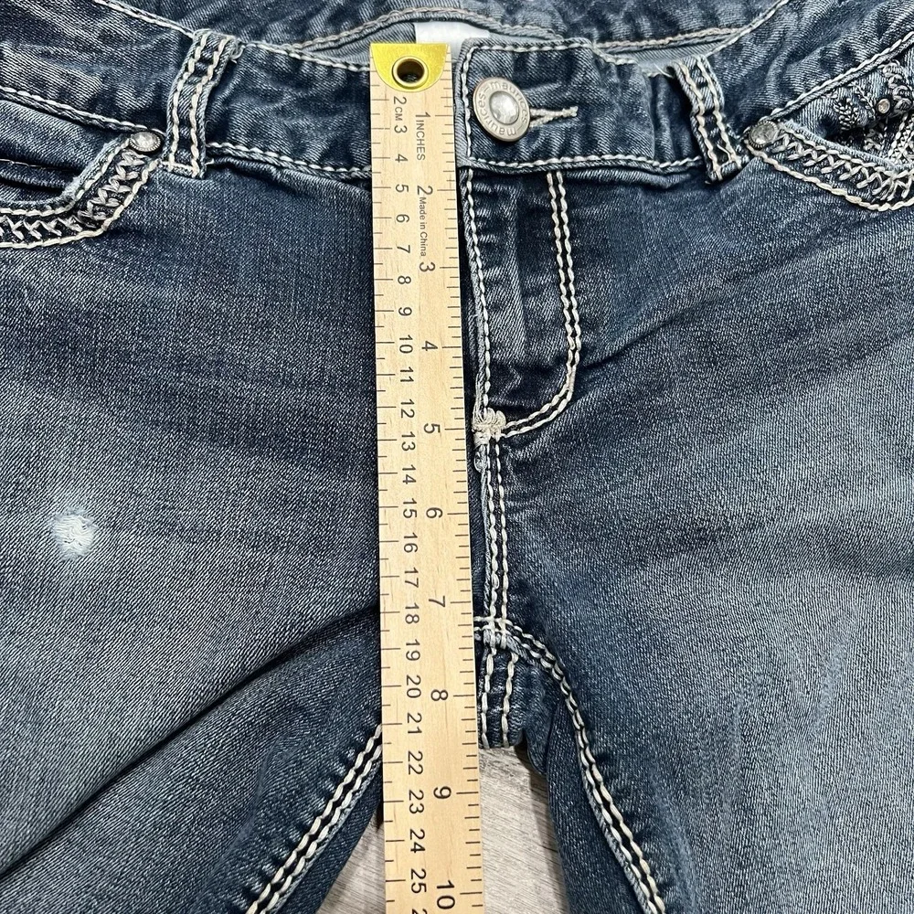 Maurices Bootcut Jeans‎ Dark Wash Embellished Pockets Y2K Denim Jeans Size 8 - Picture 9 of 9